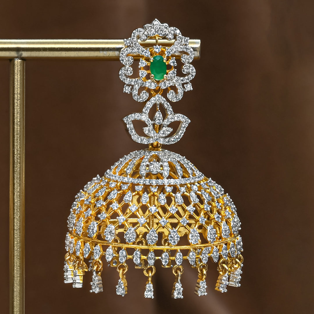 CZ Emerald Jhumka
