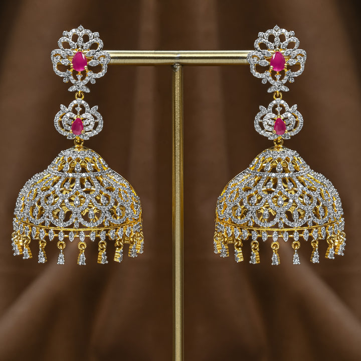 CZ Ruby Jhumka