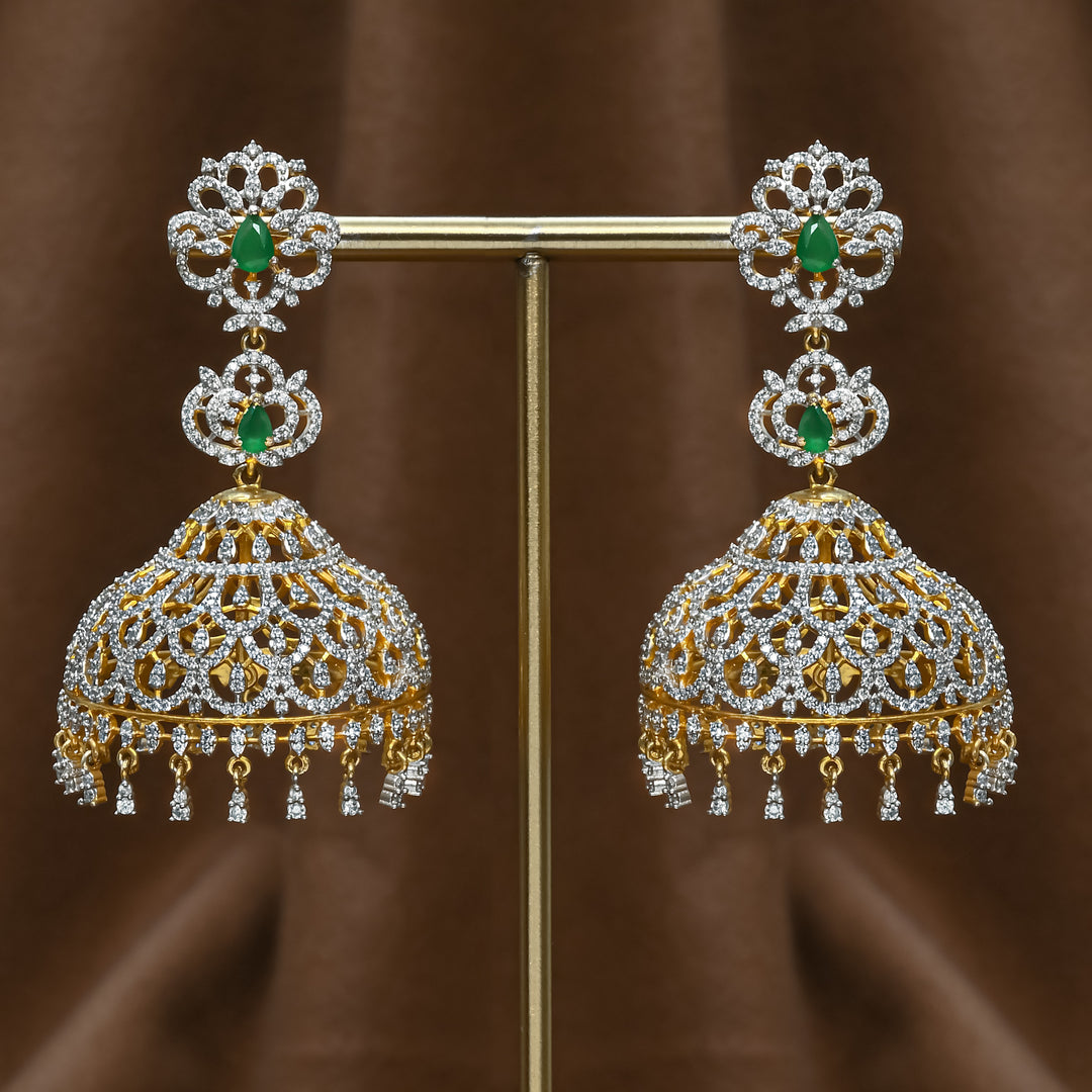 CZ Emerald Jhumka