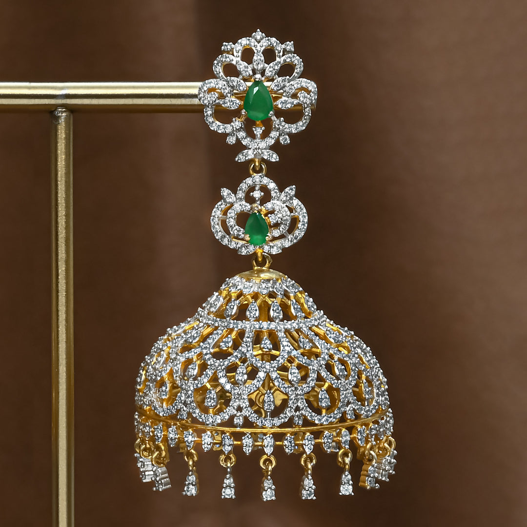 CZ Emerald Jhumka