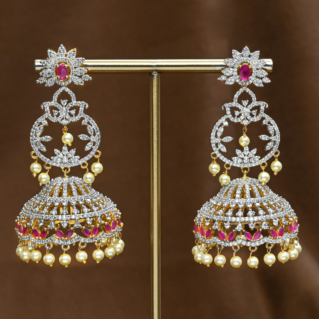 CZ Ruby Jhumka
