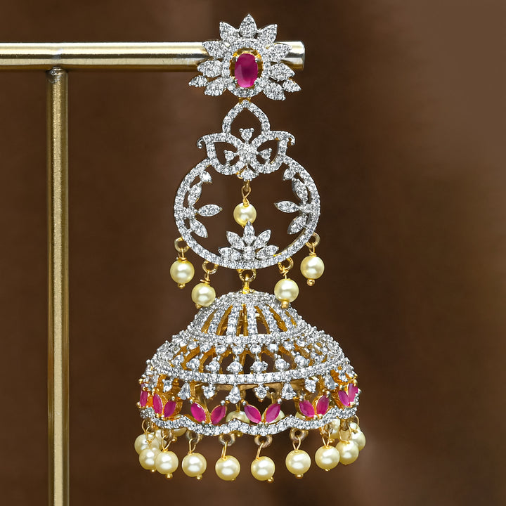 CZ Ruby Jhumka