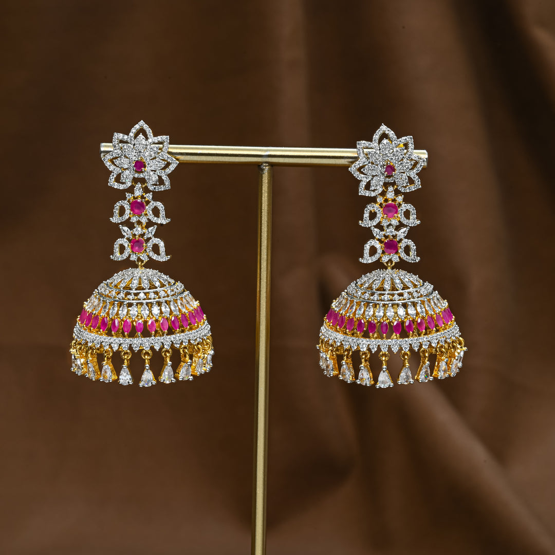 CZ Ruby Jhumka