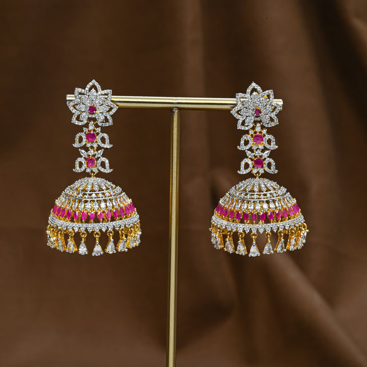 CZ Ruby Jhumka