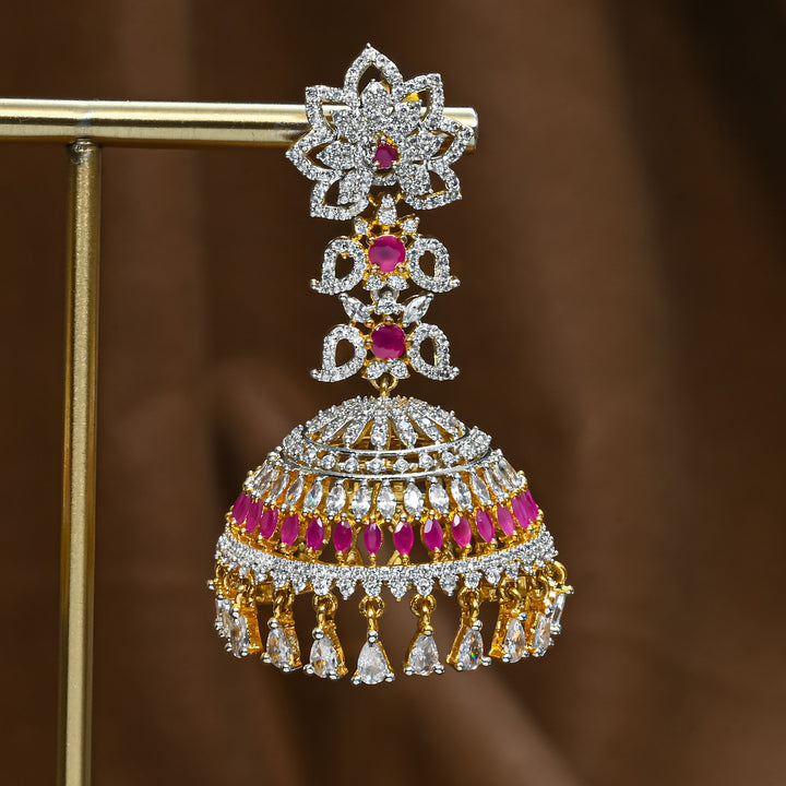 CZ Ruby Jhumka