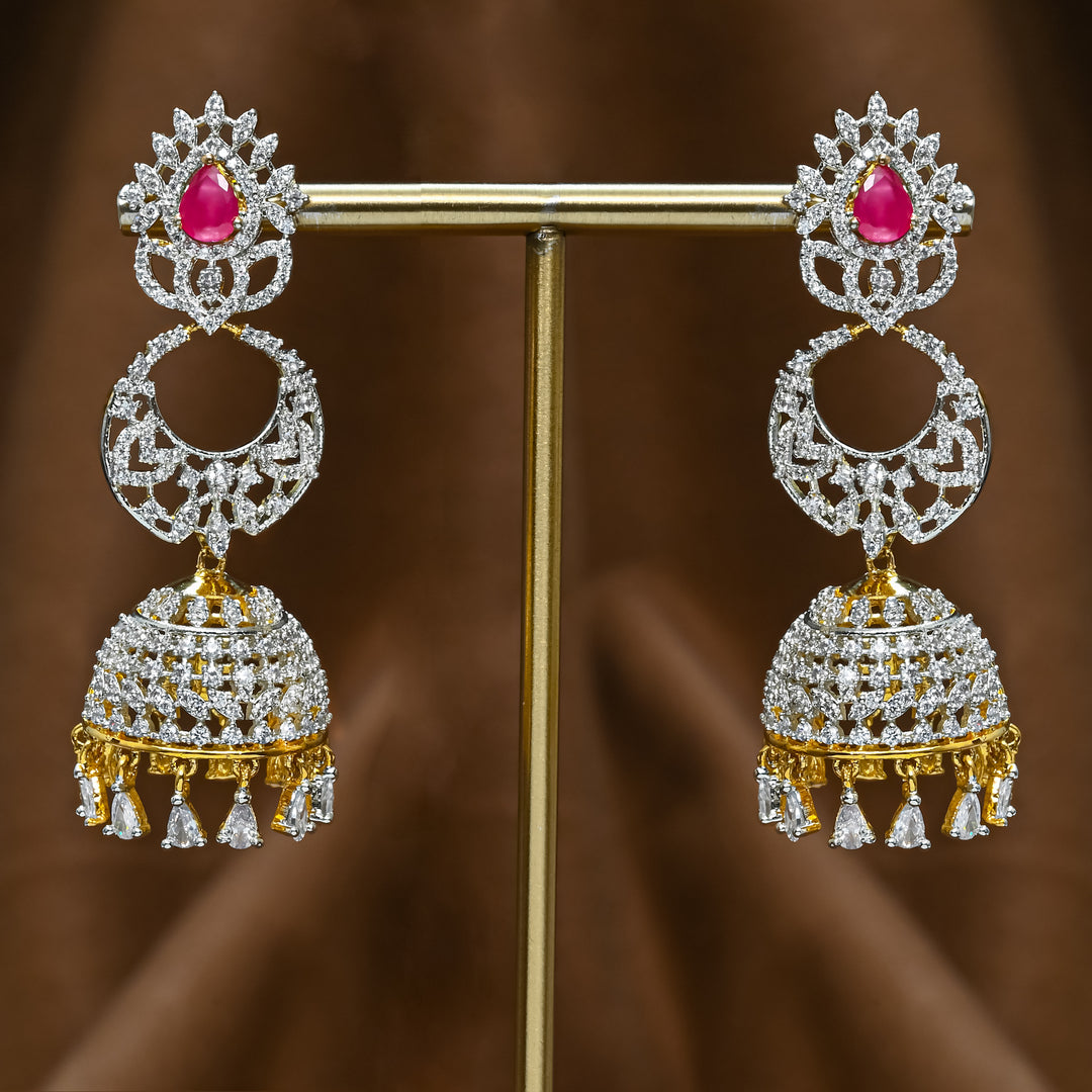 CZ Ruby Jhumka