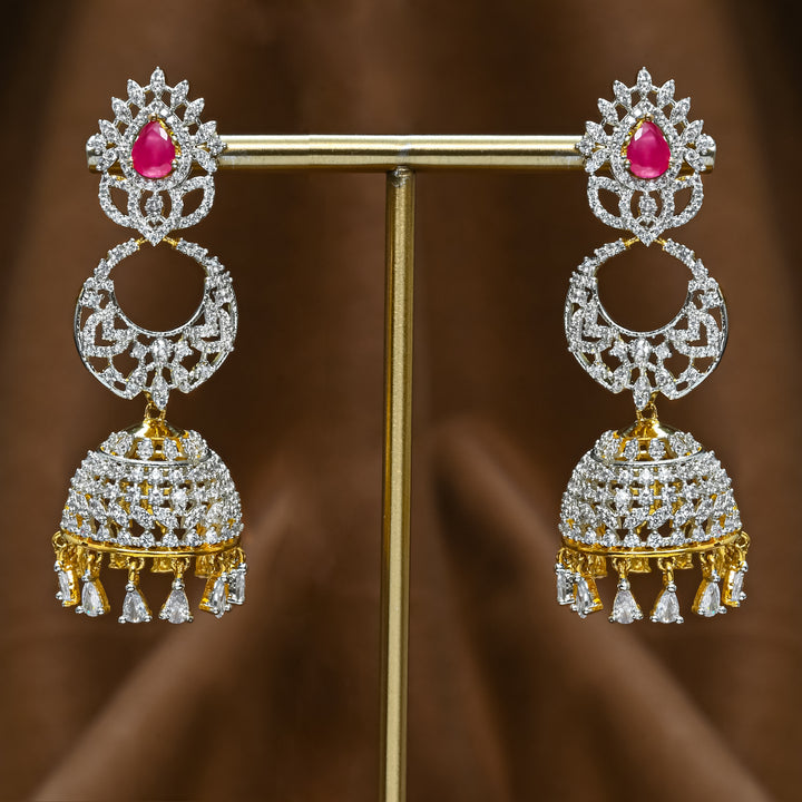 CZ Ruby Jhumka