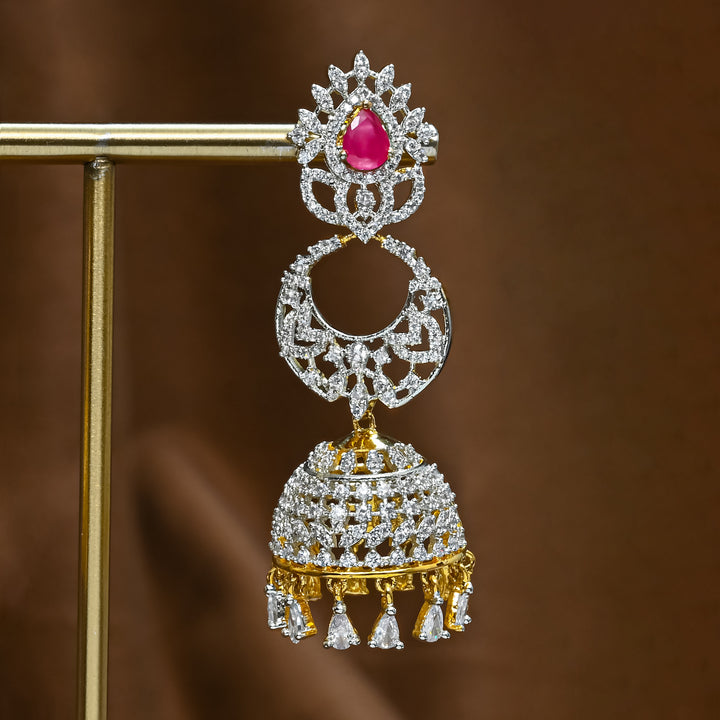 CZ Ruby Jhumka