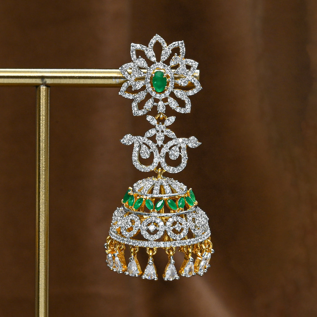 CZ Emerald Jhumka