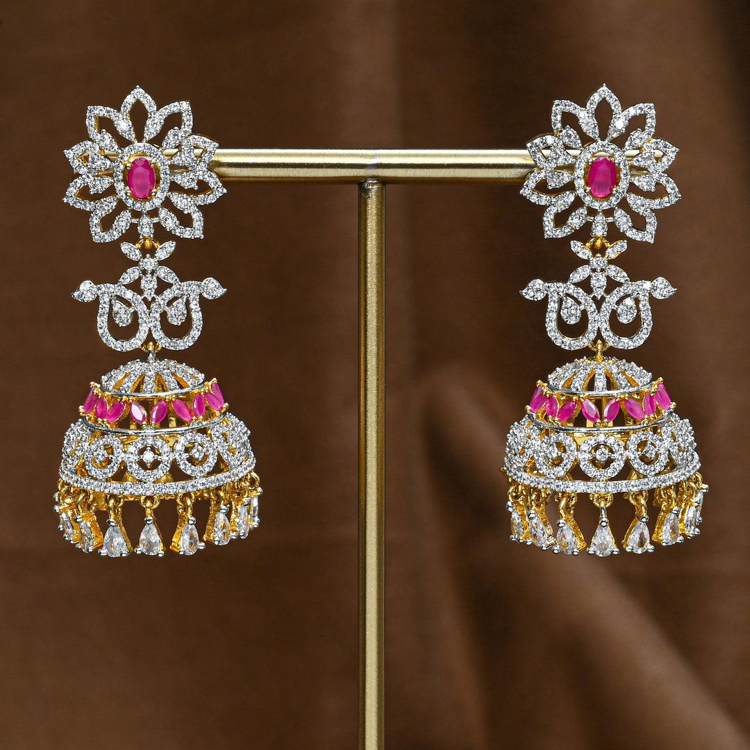 CZ Ruby Jhumka