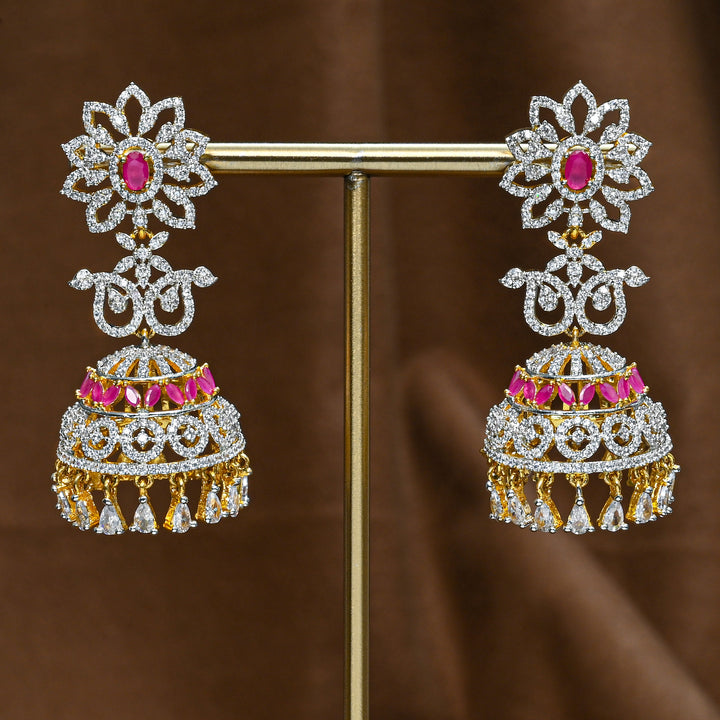 CZ Ruby Jhumka