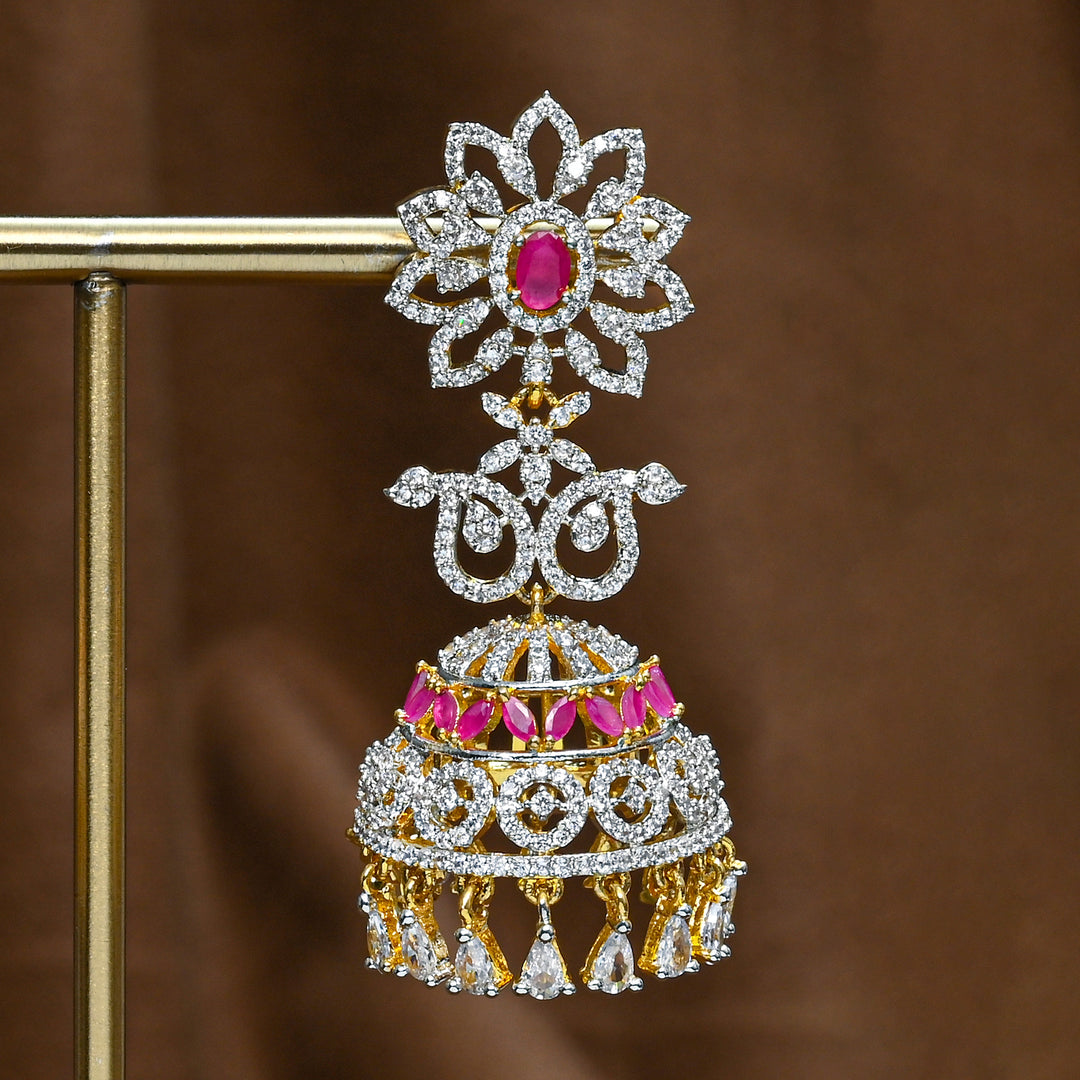 CZ Ruby Jhumka
