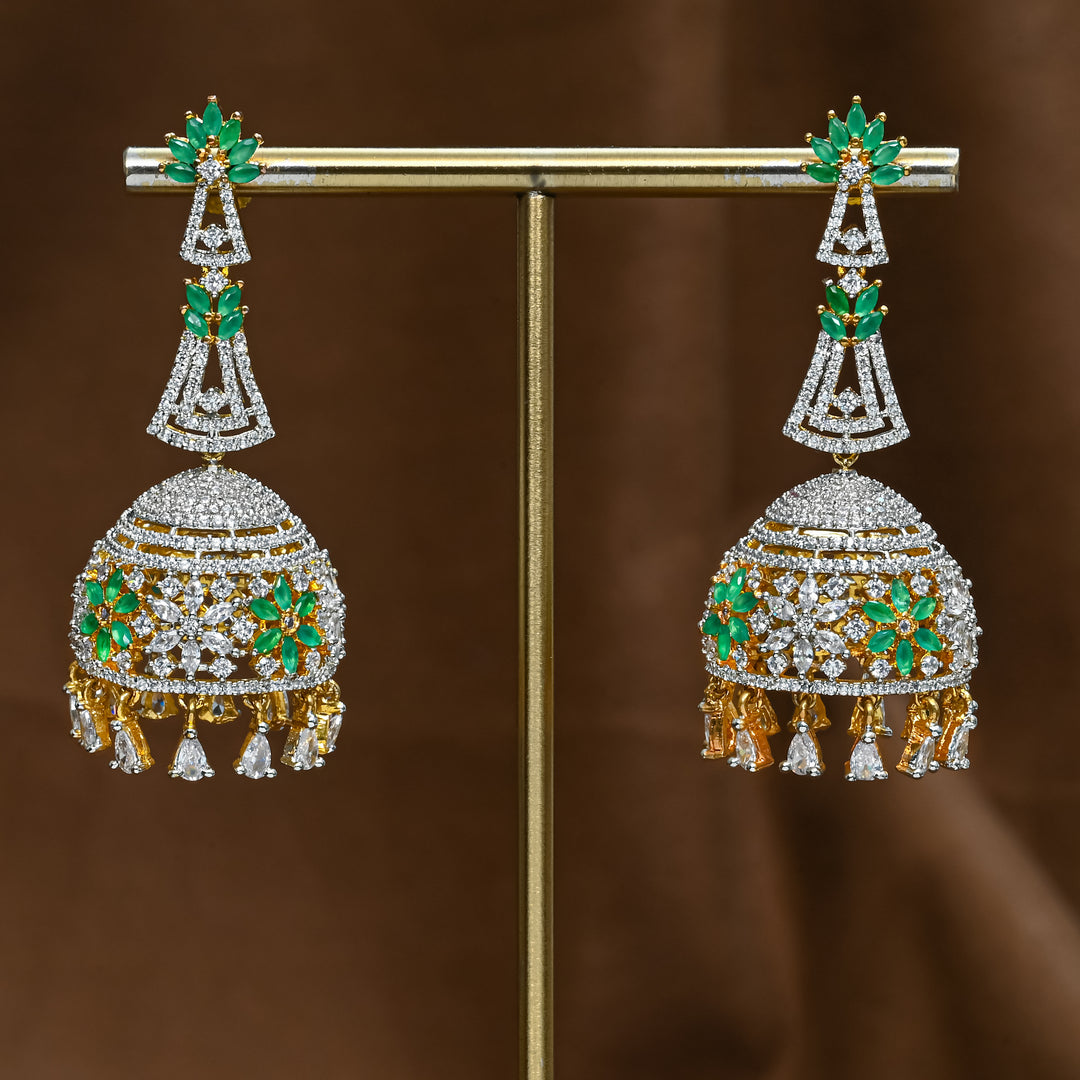 CZ Emerald Jhumka