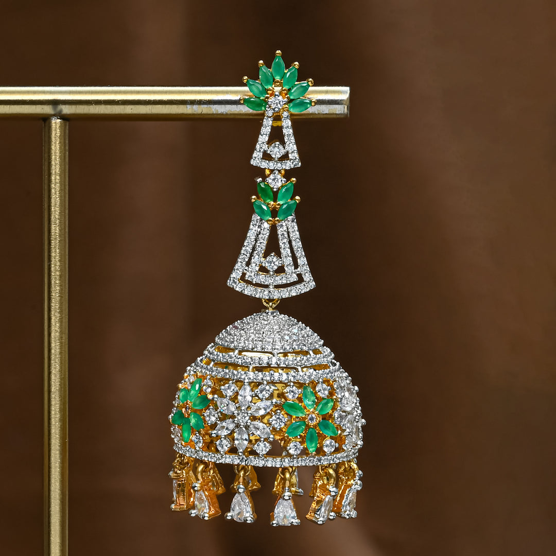 CZ Emerald Jhumka