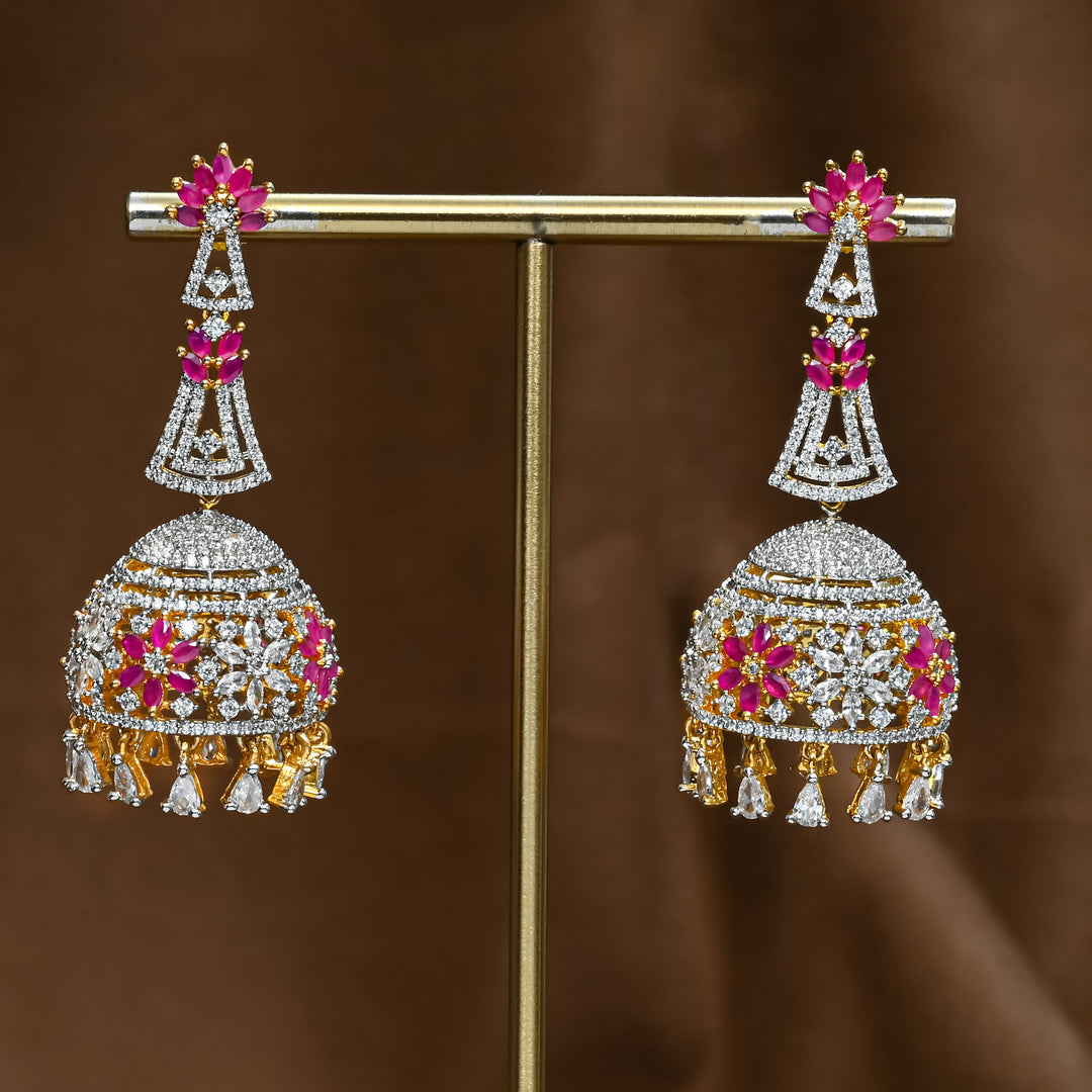 CZ Ruby Jhumka