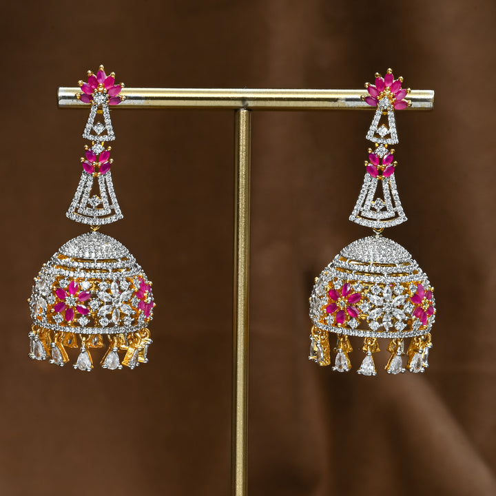 CZ Ruby Jhumka