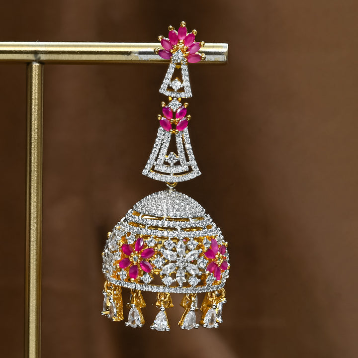 CZ Ruby Jhumka