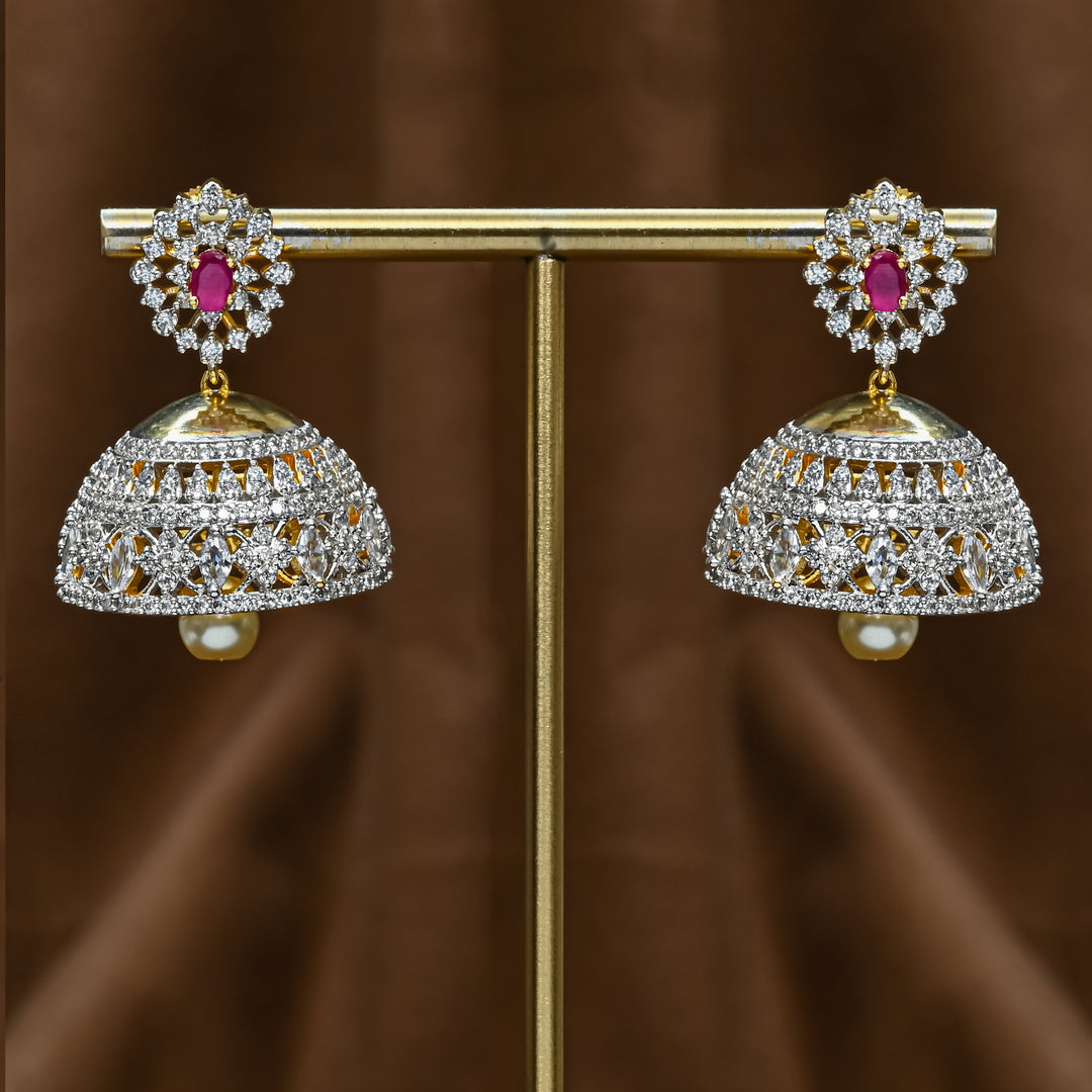 CZ Ruby Jhumka