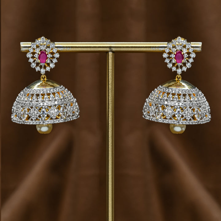 CZ Ruby Jhumka