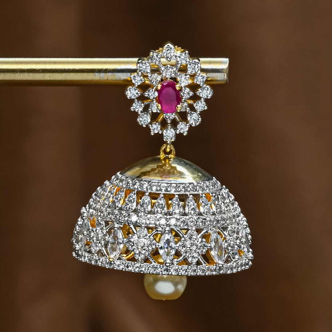 CZ Ruby Jhumka