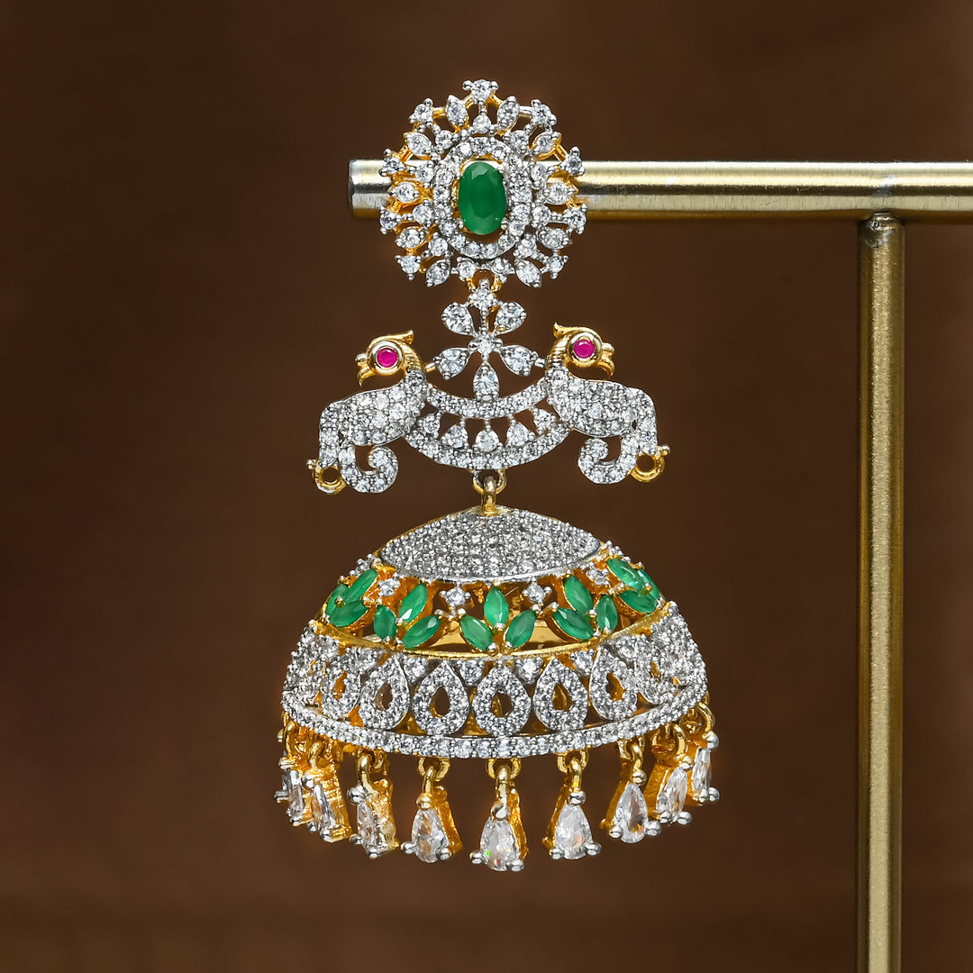 CZ Emerald Jhumka