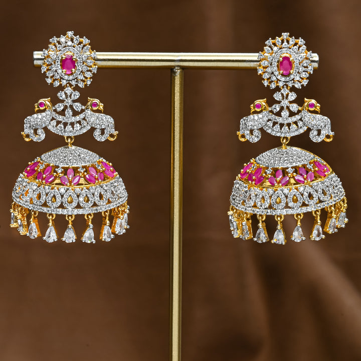 CZ Ruby Jhumka