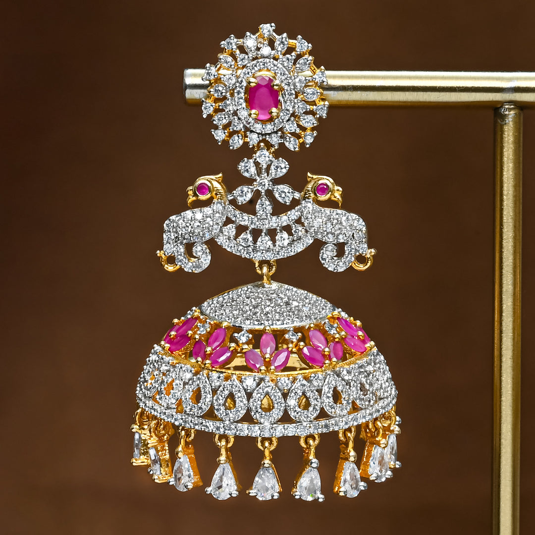 CZ Ruby Jhumka