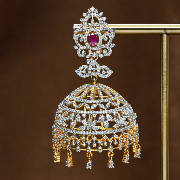 CZ Ruby Jhumka