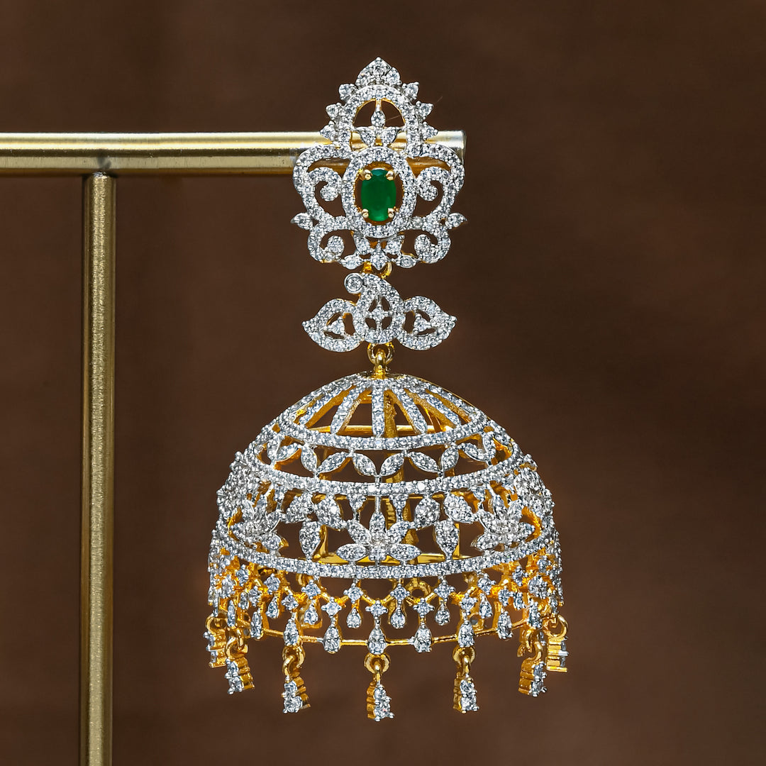 CZ Emerald Jhumka