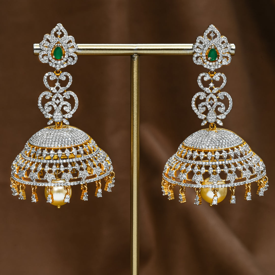 CZ Emerald Jhumka