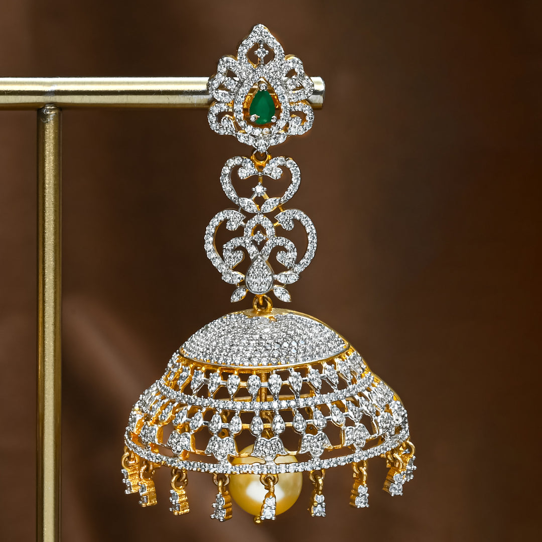 CZ Emerald Jhumka