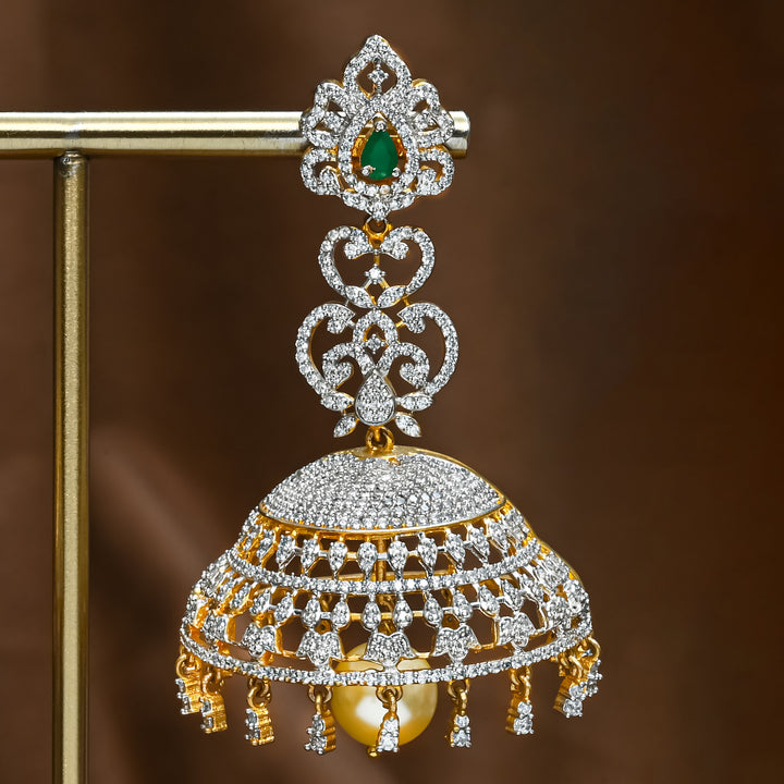 CZ Emerald Jhumka