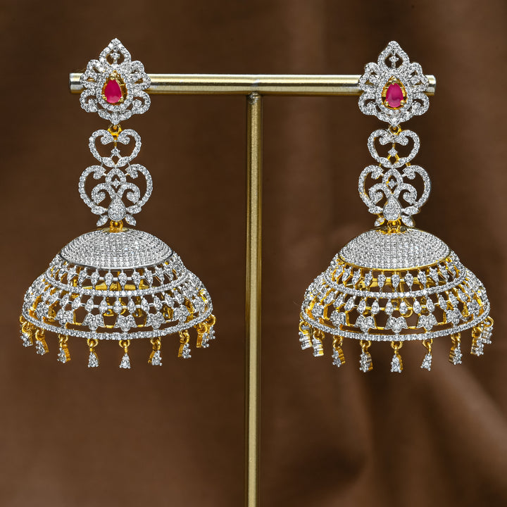 CZ Ruby Jhumka