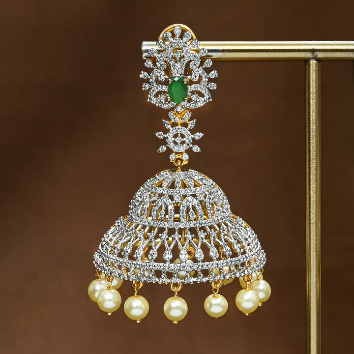 CZ Emerald Jhumka