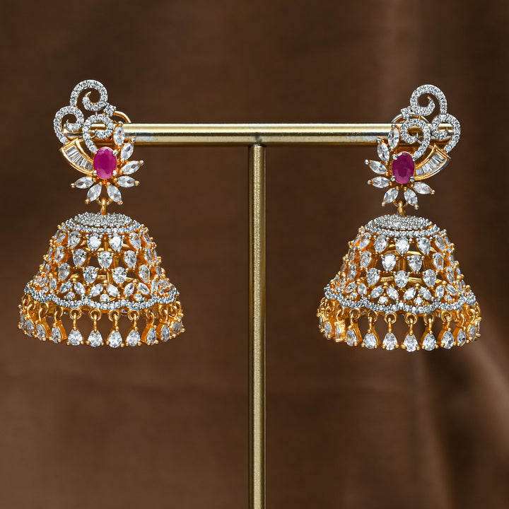 CZ Ruby Jhumka