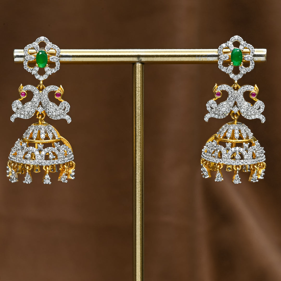 CZ Emerald Jhumka