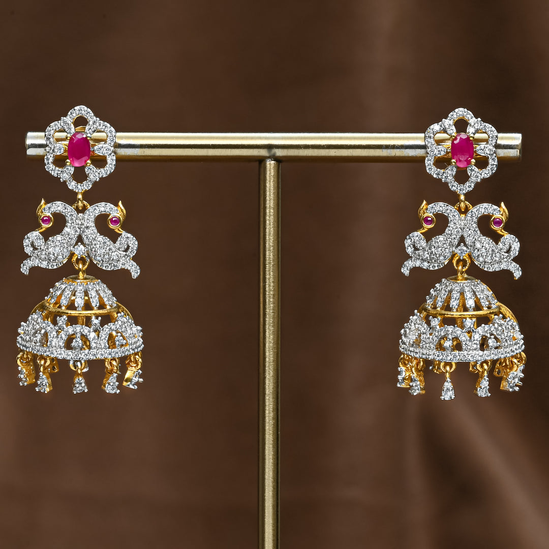 CZ Ruby Jhumka