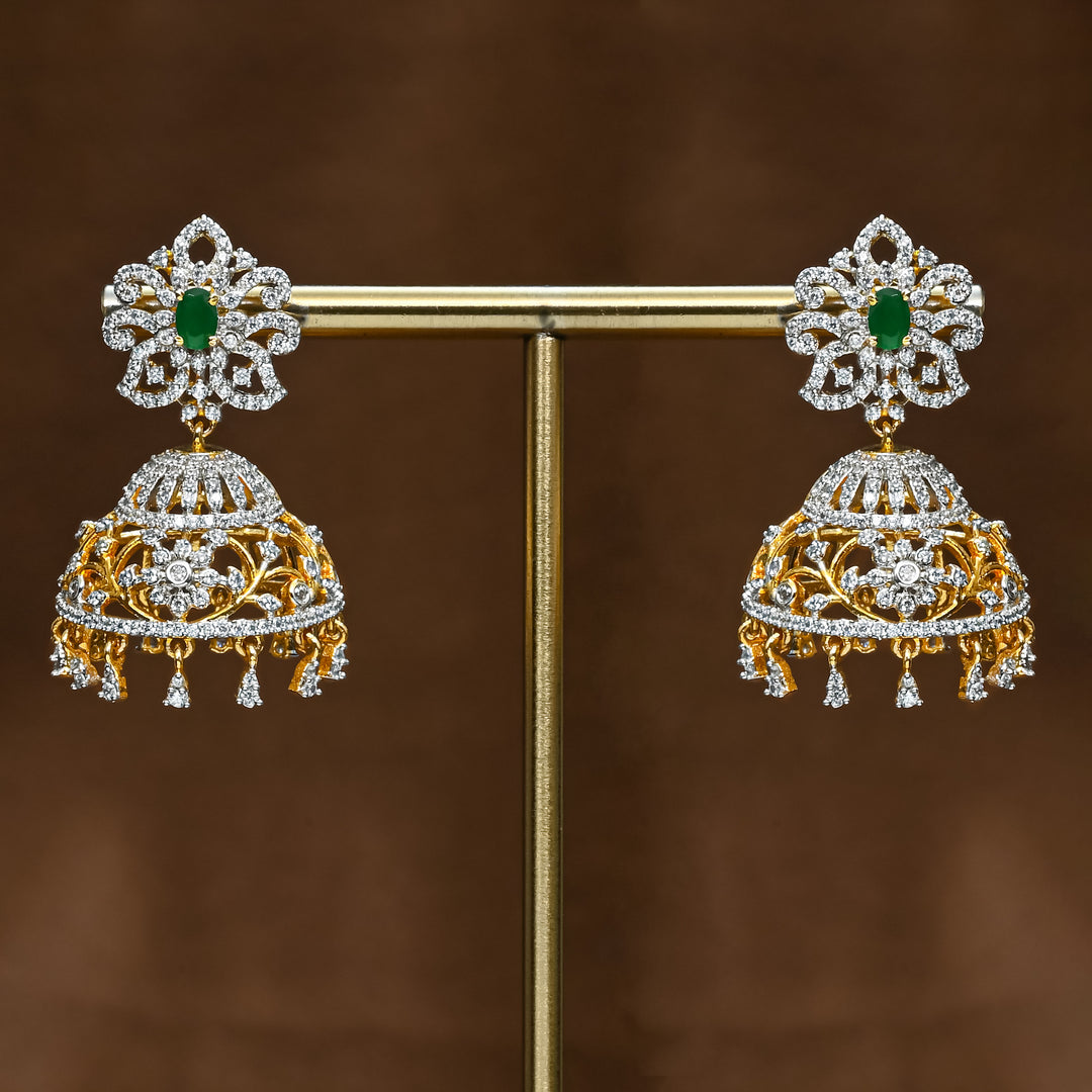 CZ Emerald Jhumka