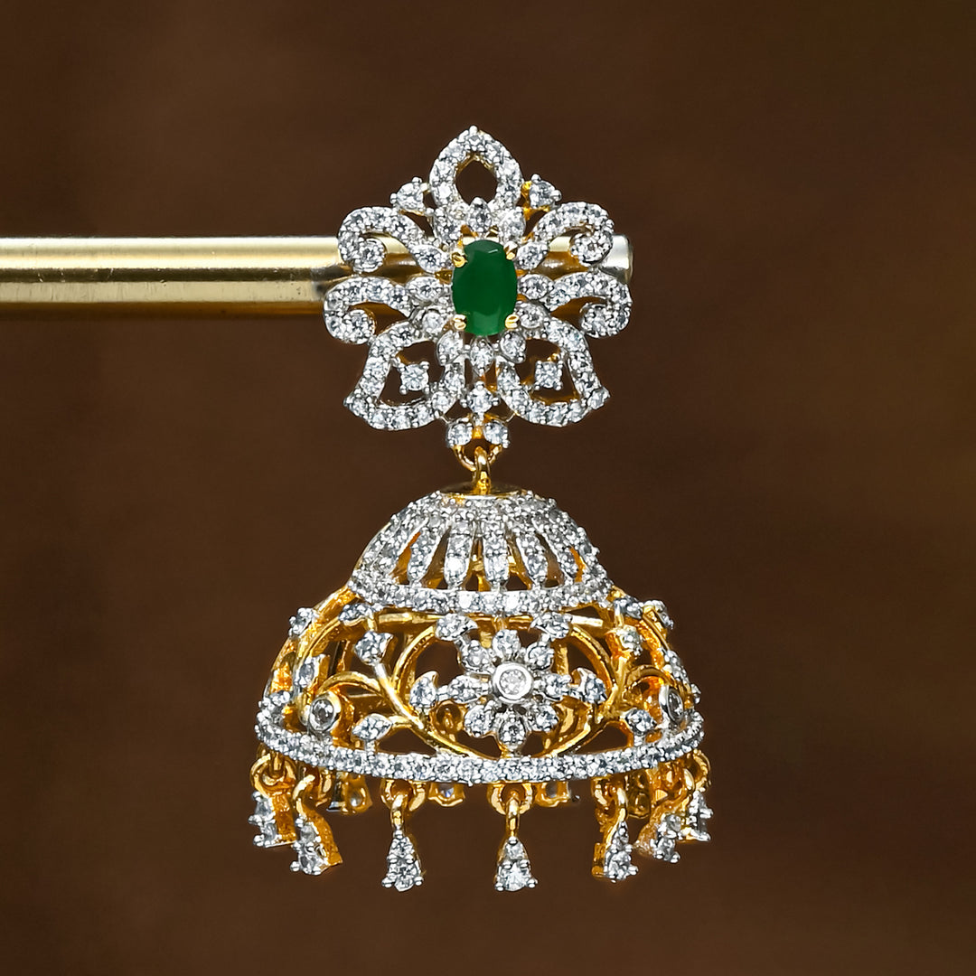 CZ Emerald Jhumka