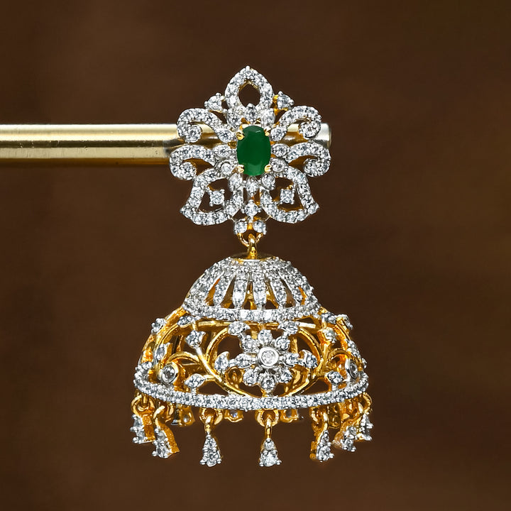 CZ Emerald Jhumka