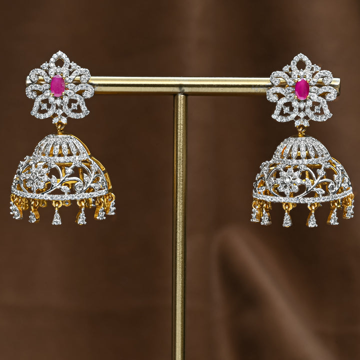CZ Ruby Jhumka