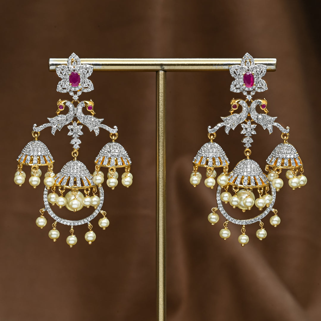CZ Ruby Jhumka