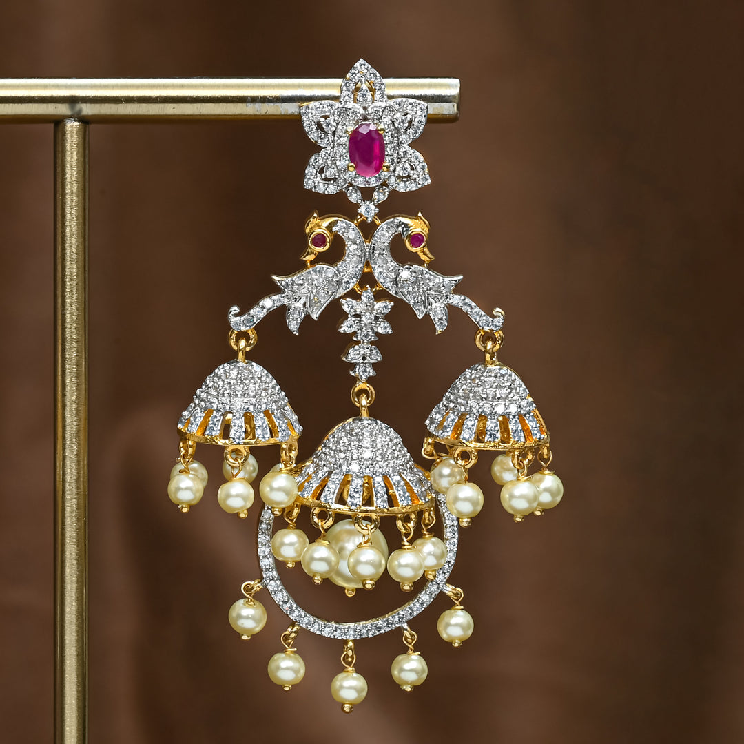 CZ Ruby Jhumka