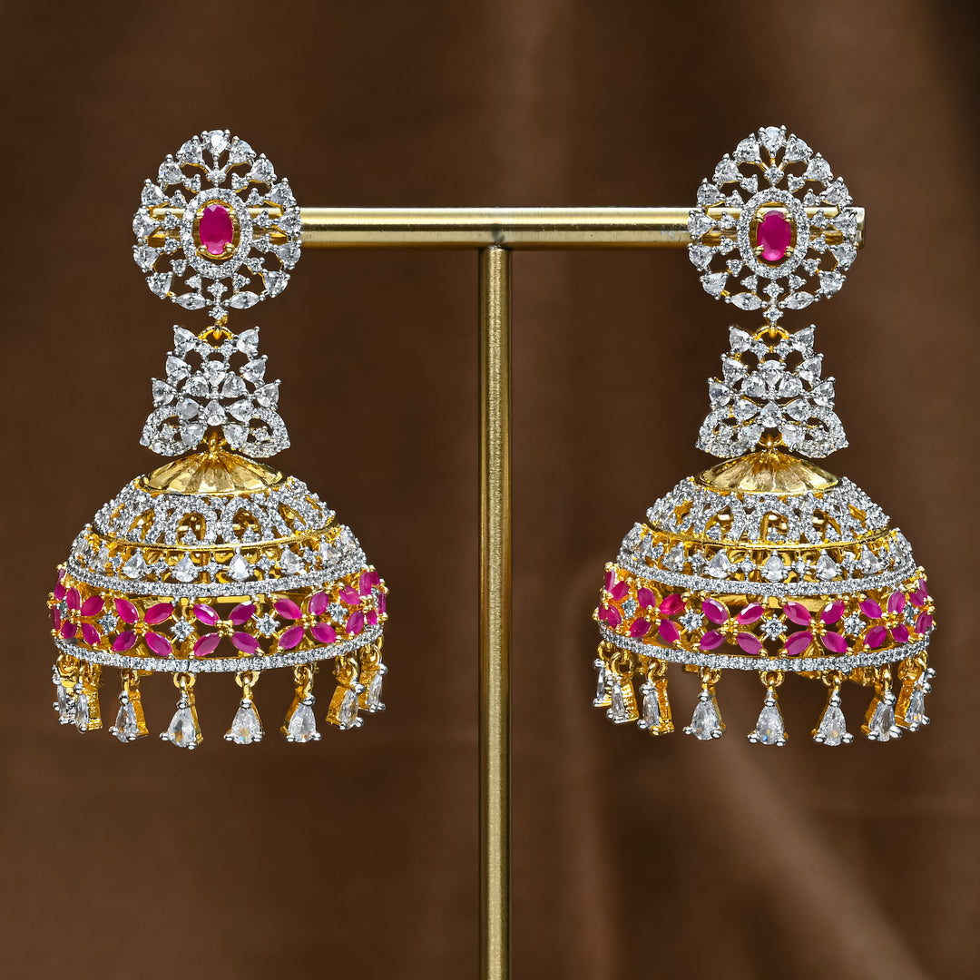CZ Ruby Jhumka