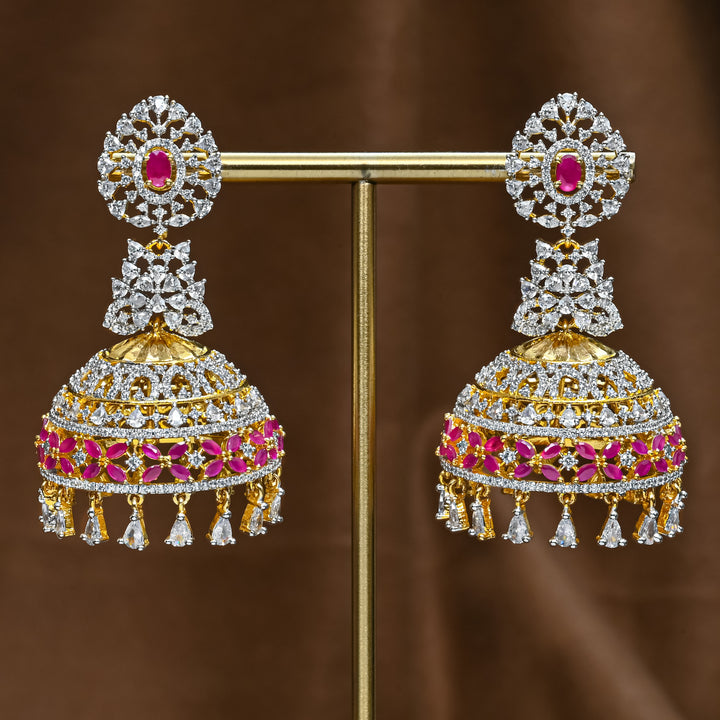 CZ Ruby Jhumka