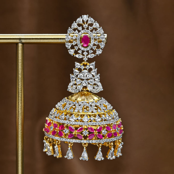 CZ Ruby Jhumka