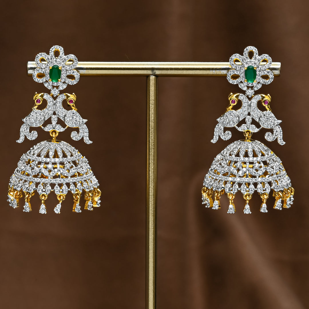 CZ Emerald Jhumka