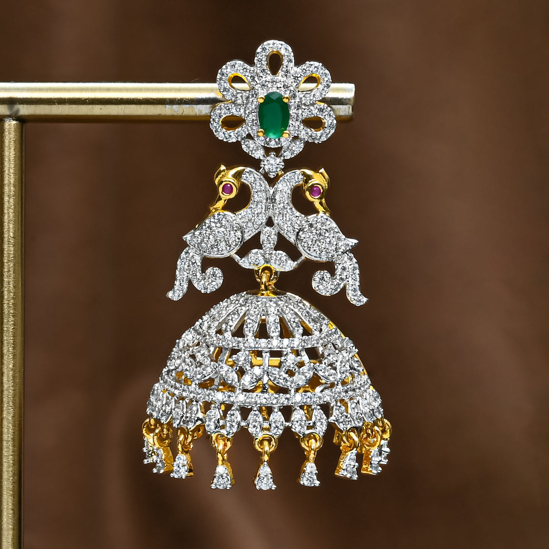 CZ Emerald Jhumka