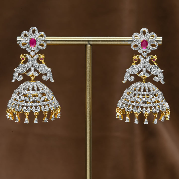 CZ Ruby Jhumka