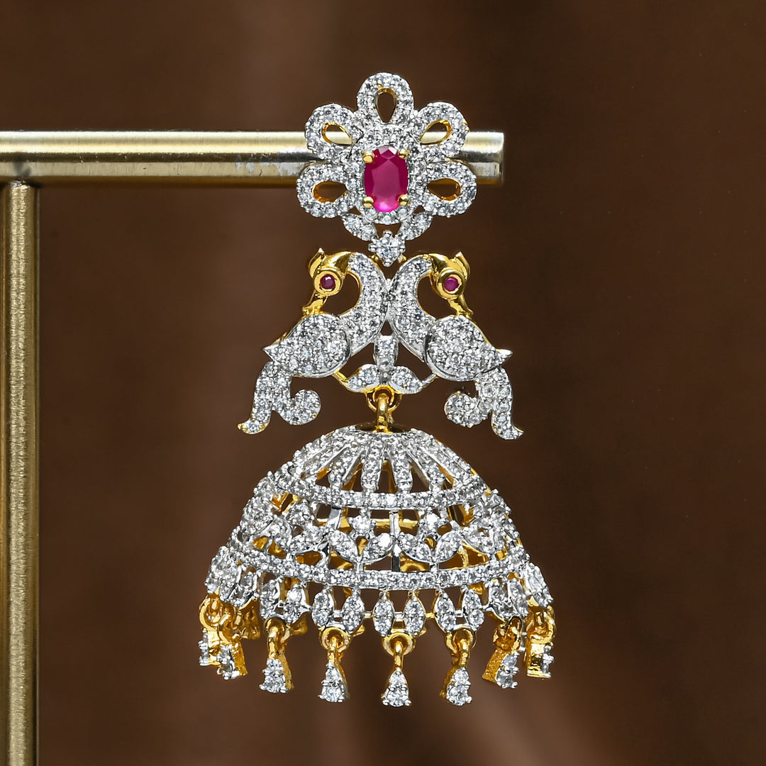 CZ Ruby Jhumka